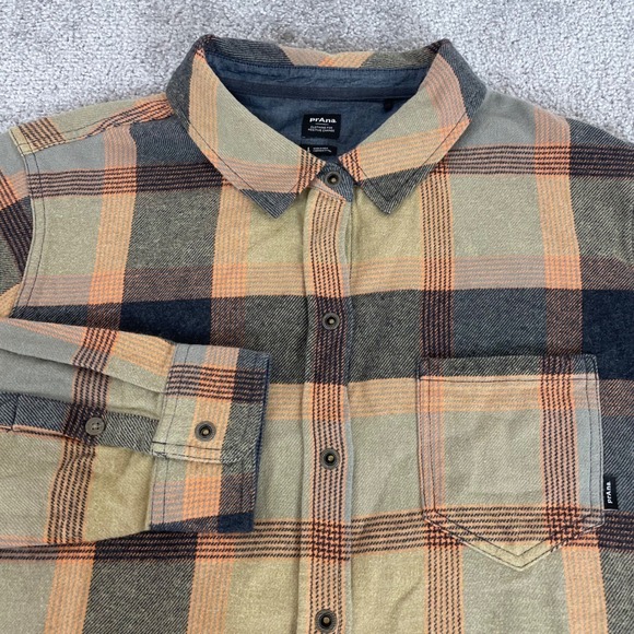 Prana Tops - Prana Flannel Shirt Womens Large Golden Canyon Organic Cotton Plaid Fall